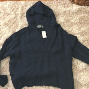 American Eagle navy hooded pullover sweater size small